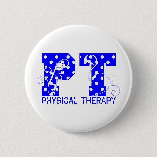 Chapa Redonda De 5 Cm lunares blancos azules de la pinta (Anverso)