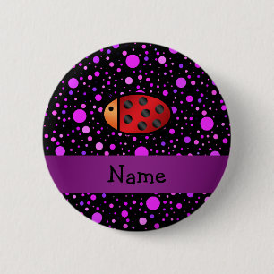 Chapa Redonda De 5 Cm Lunares conocidos personalizados de la púrpura de