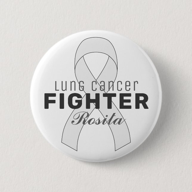 Chapa Redonda De 5 Cm Lung Cancer Ribbon White Button (Anverso)