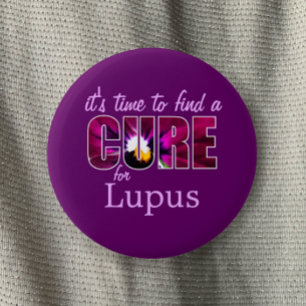 Chapa Redonda De 5 Cm Lupus Awareness Cure / Lilac Purple Personalizado