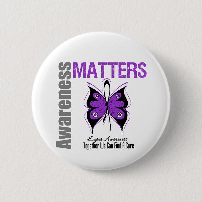 Chapa Redonda De 5 Cm Lupus Awareness Matters (Anverso)