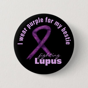 Chapa Redonda De 5 Cm Lupus Awareness Mono / Cinta púrpura que uso para