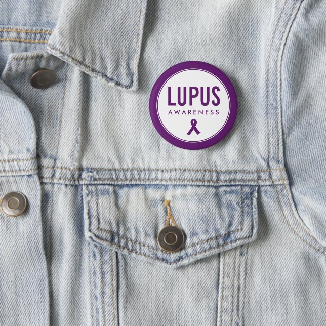 Chapa Redonda De 5 Cm Lupus Awareness Ribbon Purple (In situ)