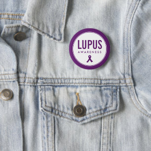 Chapa Redonda De 5 Cm Lupus Awareness Ribbon Purple