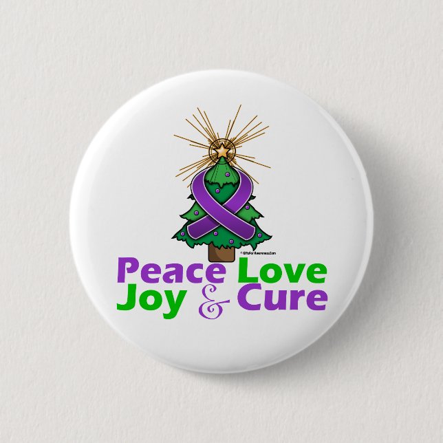 Chapa Redonda De 5 Cm Lupus Peace Love Joy Cure (Anverso)