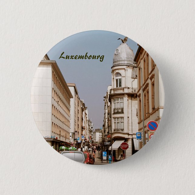Chapa Redonda De 5 Cm Luxemburgo (Anverso)