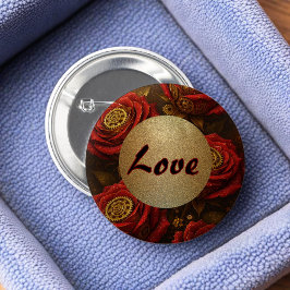 Chapa Redonda De 5 Cm Luxury Steampunk Roses Romantic Gold Gears