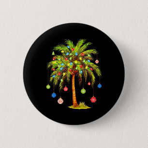 Chapa Redonda De 5 Cm Luz de árbol de palma de Navidad hawaiano tropical