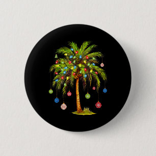 Chapa Redonda De 5 Cm Luz de palmera de Navidad hawaiana tropical Xmas 1