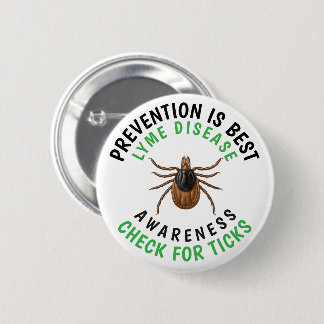 Chapa Redonda De 5 Cm Lyme Disease Awareness | Deer Tick 