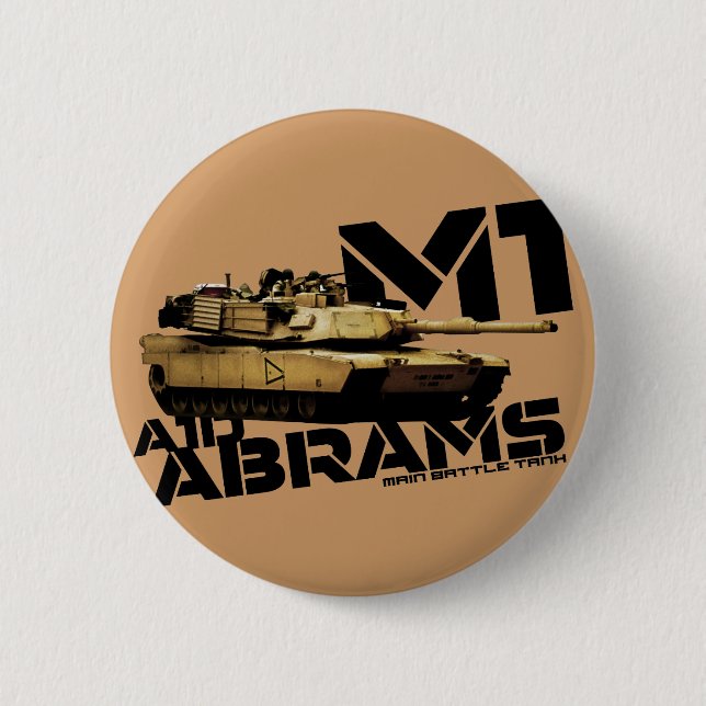 Chapa Redonda De 5 Cm M1 Abrams (Anverso)