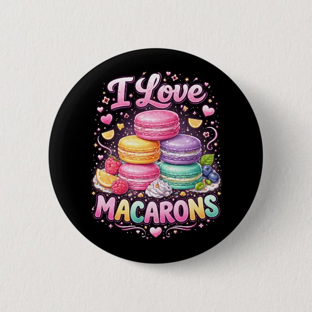 Chapa Redonda De 5 Cm Macarons de Amor Dulce (Anverso)