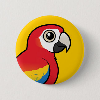 Chapa Redonda De 5 Cm Macaw del escarlata