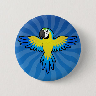 Chapa Redonda De 5 Cm Macaw/loro del dibujo animado