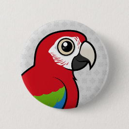 Chapa Redonda De 5 Cm Macaw Verde-con alas