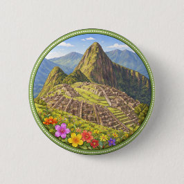 Chapa Redonda De 5 Cm Machu Picchu de Perú