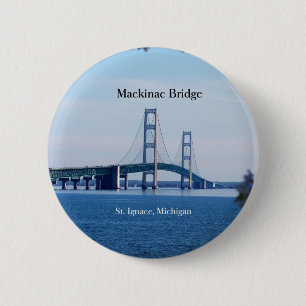 Chapa Redonda De 5 Cm Mackinac Bridge Spring St. Ignace button