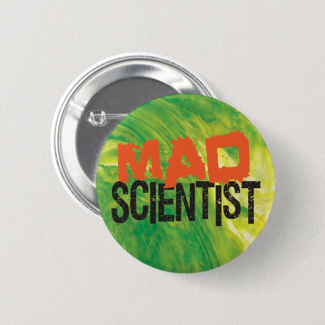Chapa Redonda De 5 Cm Mad Scientist (Anverso y reverso)