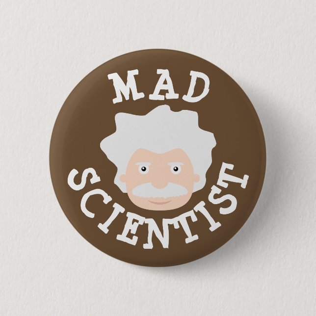 Chapa Redonda De 5 Cm Mad Scientist (Anverso)