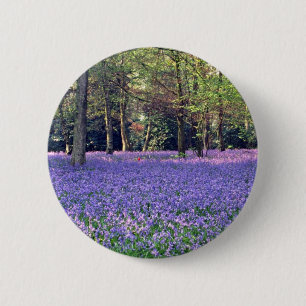 Chapa Redonda De 5 Cm Maderas del Bluebell, flores de Inglaterra