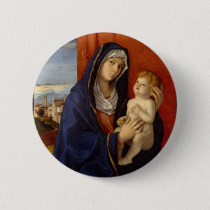 Chapa Redonda De 5 Cm Madonna y niño, circa 1485