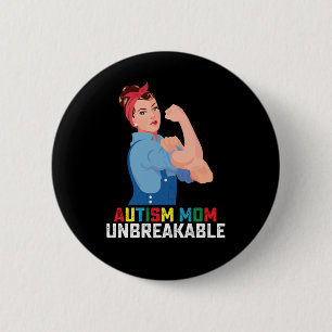 Chapa Redonda De 5 Cm Madre Autista Inquebrantable Orgullosa Familia Aut