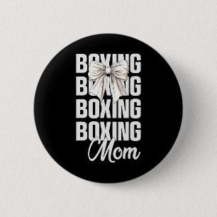 Chapa Redonda De 5 Cm Madre Boxeadora Coqueta Lazo Amantes del Boxeo Mad