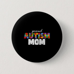 Chapa Redonda De 5 Cm Madre con Conciencia del Autismo Orgullosa Hija Hi