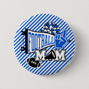 Chapa Redonda De 5 Cm Madre de fútbol azul real negro y blanco