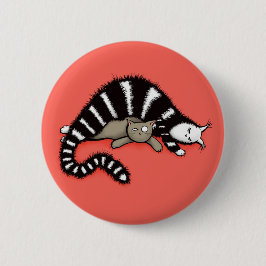 Chapa Redonda De 5 Cm Madre de gato protege su gatito lindo