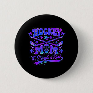 Chapa Redonda De 5 Cm Madre de Hockey La Lucha Es Real Máscara de Porter