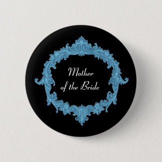 Chapa Redonda De 5 Cm MADRE DE LA BRIDE Blue Black Vintage V14