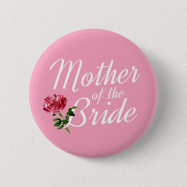 Chapa Redonda De 5 Cm Madre de la Novia Broche de Caligrafía para Boda