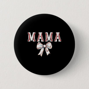 Chapa Redonda De 5 Cm Madre del béisbol retro dobla base de béisbol de m