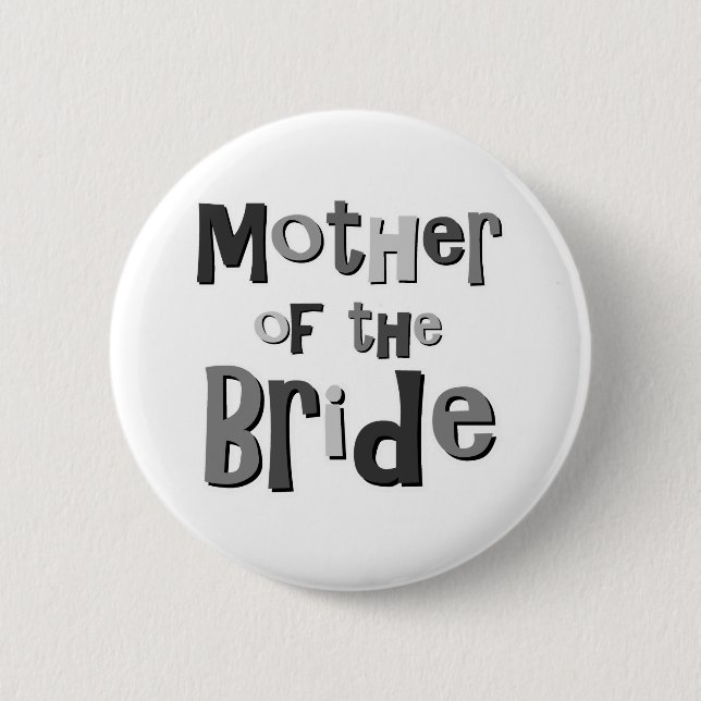 Chapa Redonda De 5 Cm Madre del gris de la novia (Anverso)