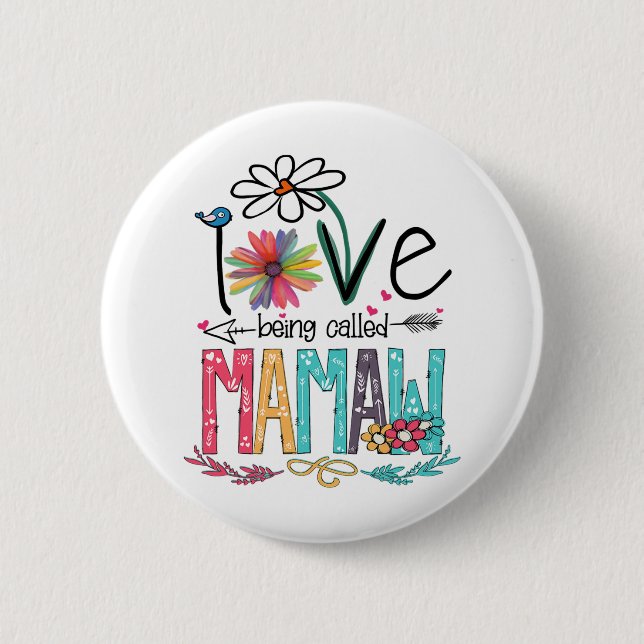 Chapa Redonda De 5 Cm Madre, me encanta que me llamen girasol Mamaw (Anverso)