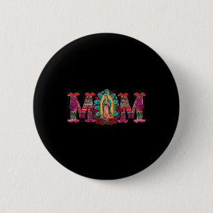 Chapa Redonda De 5 Cm Madre Mexicana Nuestra Señora De Guadalupe Virgen
