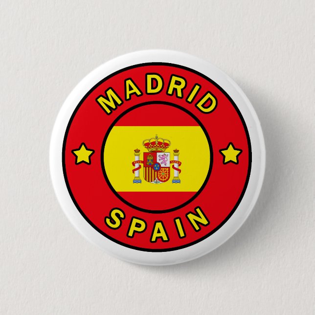 Chapa Redonda De 5 Cm Madrid España (Anverso)