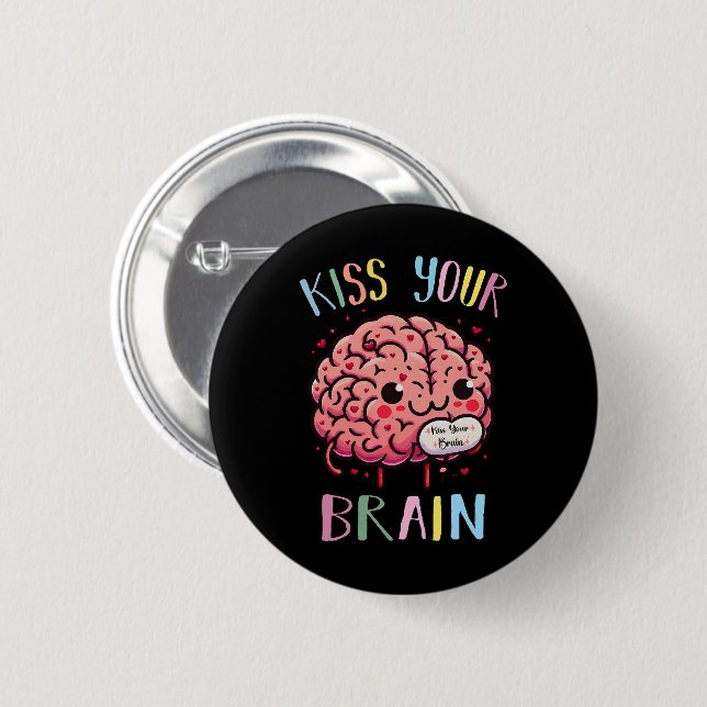Chapa Redonda De 5 Cm Maestra Besa Tu Cerebro (Anverso y reverso)