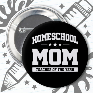 Chapa Redonda De 5 Cm Maestra de escuela primaria, mamá