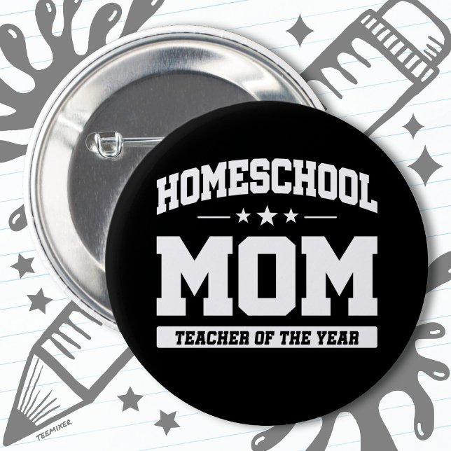 Chapa Redonda De 5 Cm Maestra de escuela primaria, mamá (Subido por el creador)