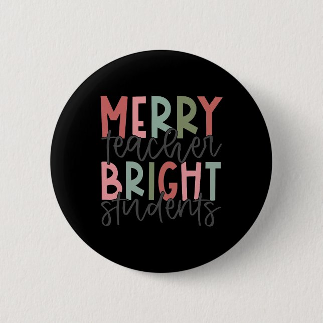 Chapa Redonda De 5 Cm Maestra de merry Navidades estudiantes brillantes (Anverso)