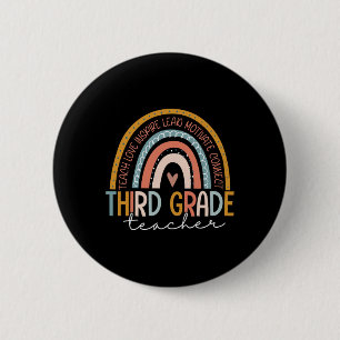 Chapa Redonda De 5 Cm Maestra de Tercer Grado Enseña Amor Inspira Ck A L
