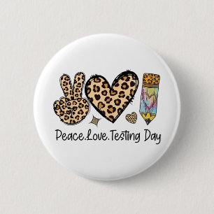 Chapa Redonda De 5 Cm Maestra del Día de Prueba de Amo por la Paz Proban