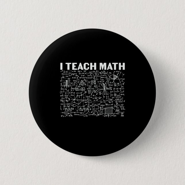 Chapa Redonda De 5 Cm Maestra: Enseño matemática (Anverso)