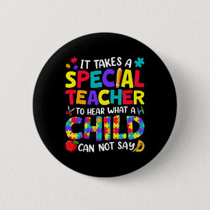 Chapa Redonda De 5 Cm Maestra Especial Para Oír Lo Que El Autismo Infant