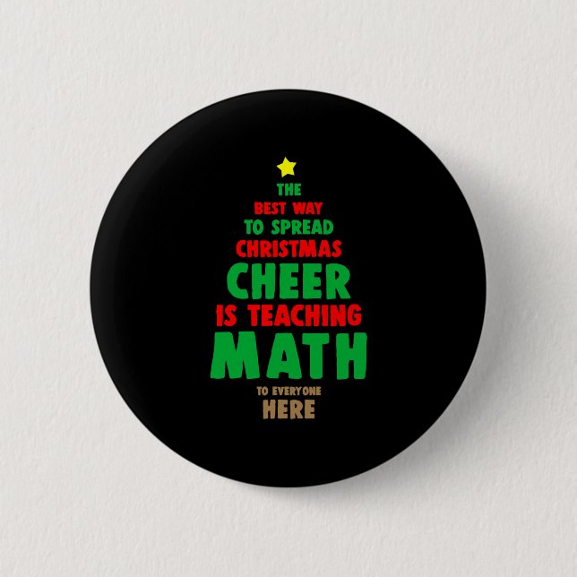 Chapa Redonda De 5 Cm Maestra matemática navidad (Anverso)