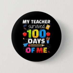 Chapa Redonda De 5 Cm Maestra Sobrevivió A 100 Días De Mí Por 100 Días S