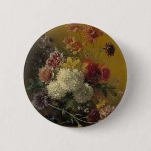 Chapa Redonda De 5 Cm Maestro Floral Holandés Antiguo Georgius van Os 18