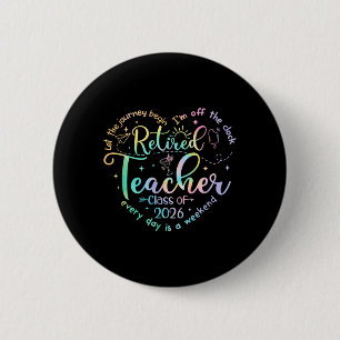 Chapa Redonda De 5 Cm Maestro Jubilado Cl de 2026 Corazón Divertido Jubi